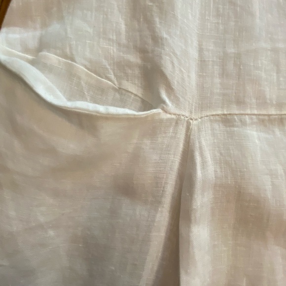 Baci Women’s Linen White Oversized Midi Dress Italy Pockets Beach Resort M-L - Picture 5 of 14